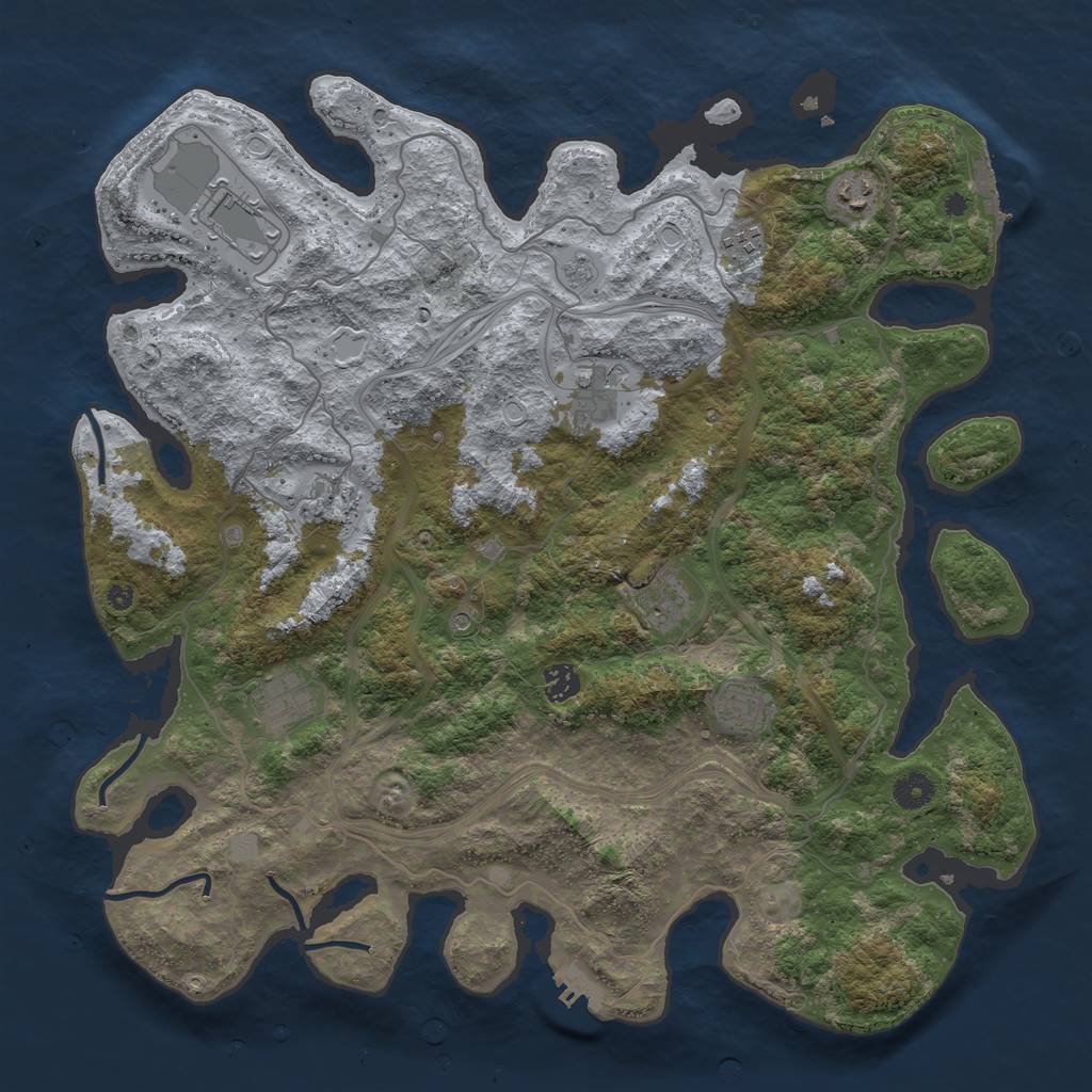 Rust Map: Procedural Map, Size: 4250, Seed: 601122904, 16 Monuments