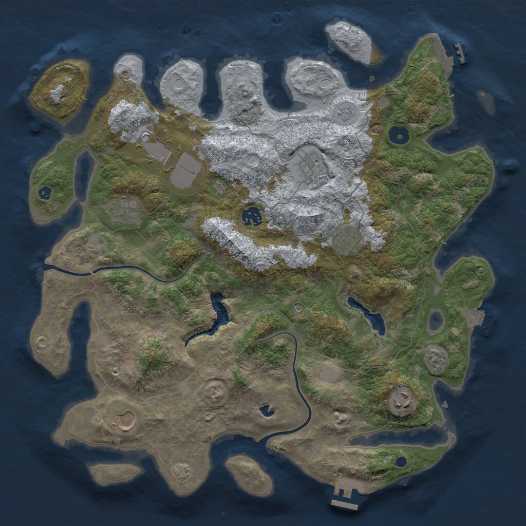 Rust Map: Procedural Map, Size: 4000, Seed: 48956, 13 Monuments
