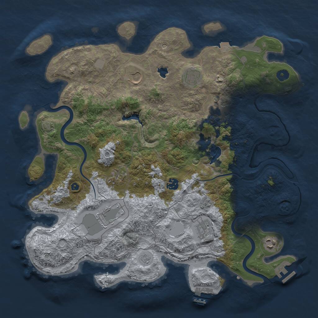 Rust Map: Procedural Map, Size: 4000, Seed: 116270229, 15 Monuments