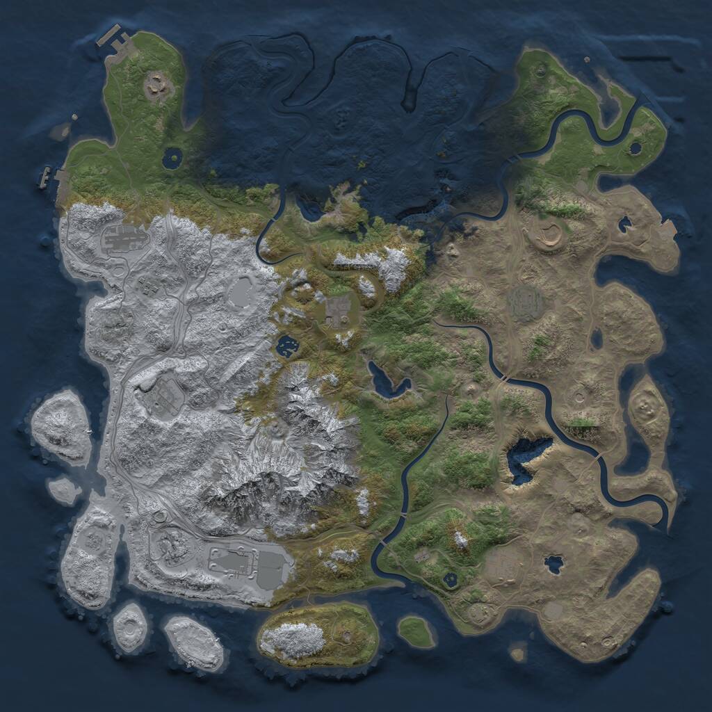 Rust Map: Procedural Map, Size: 5000, Seed: 793197456, 17 Monuments