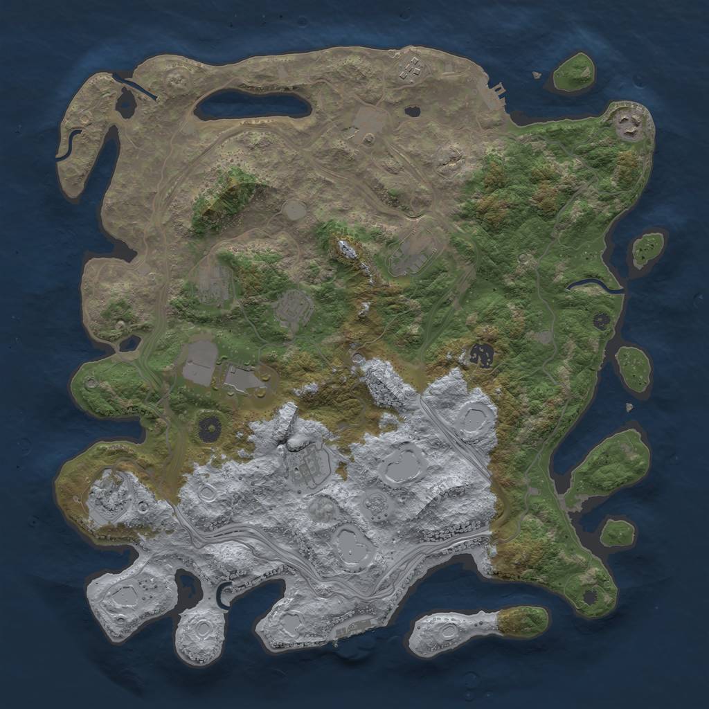 Rust Map: Procedural Map, Size: 4250, Seed: 998024, 17 Monuments