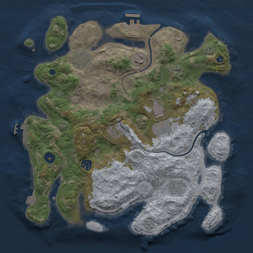 Rust Map: Procedural Map, Size: 3500, Seed: 1668211040, 14 Monuments