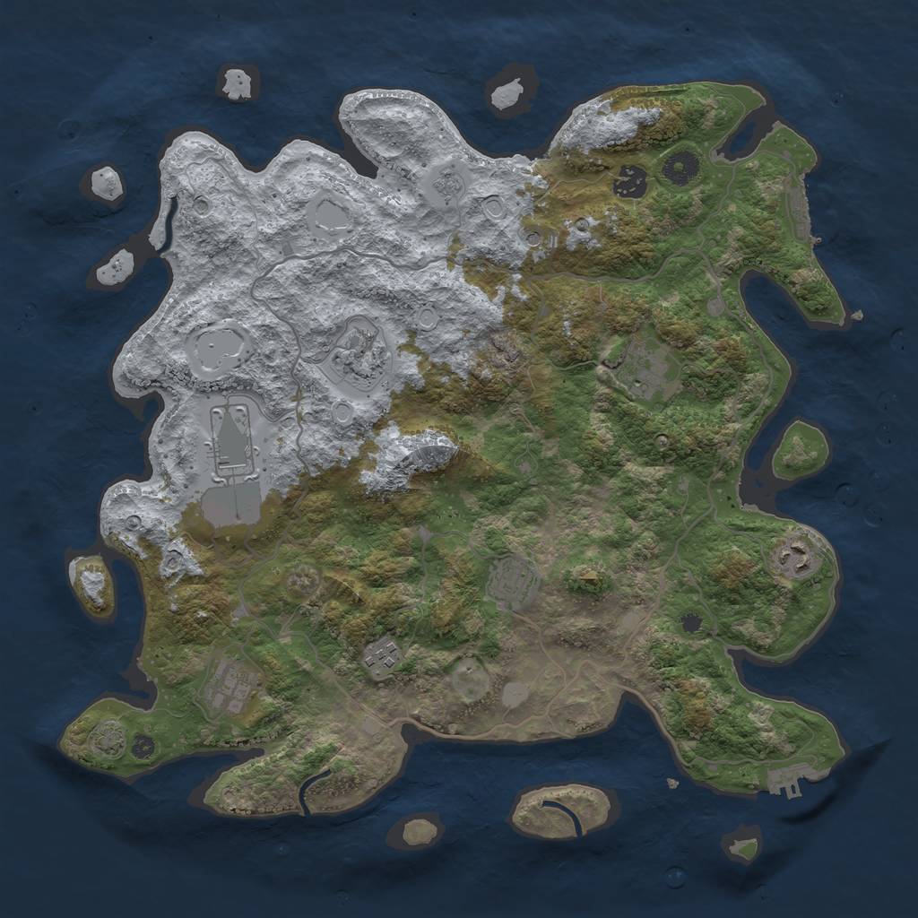 Rust Map: Procedural Map, Size: 4000, Seed: 1748359237, 16 Monuments