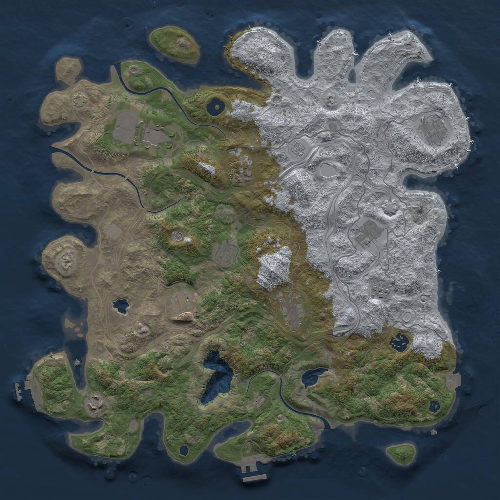 Rust Map: Procedural Map, Size: 4250, Seed: 31406, 16 Monuments