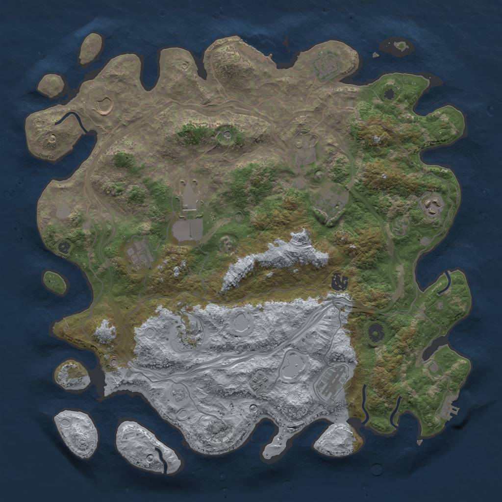 Rust Map: Procedural Map, Size: 4250, Seed: 304, 18 Monuments