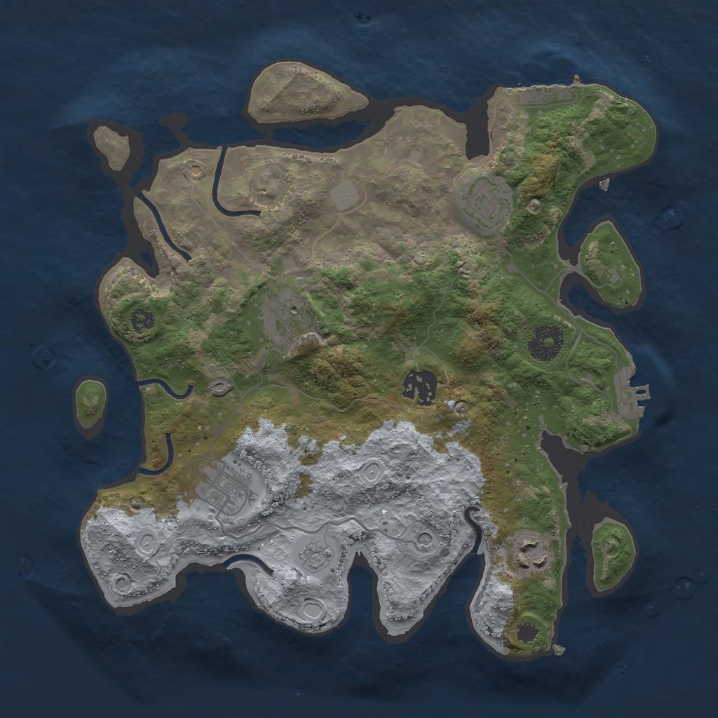 Rust Map: Procedural Map, Size: 3000, Seed: 103568769, 12 Monuments