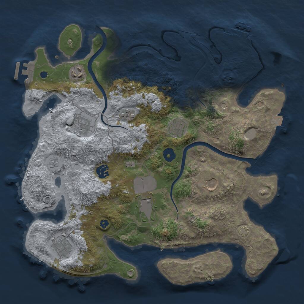 Rust Map: Procedural Map, Size: 3500, Seed: 50175240, 14 Monuments