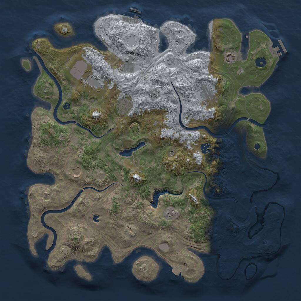 Rust Map: Procedural Map, Size: 4250, Seed: 809311783, 14 Monuments