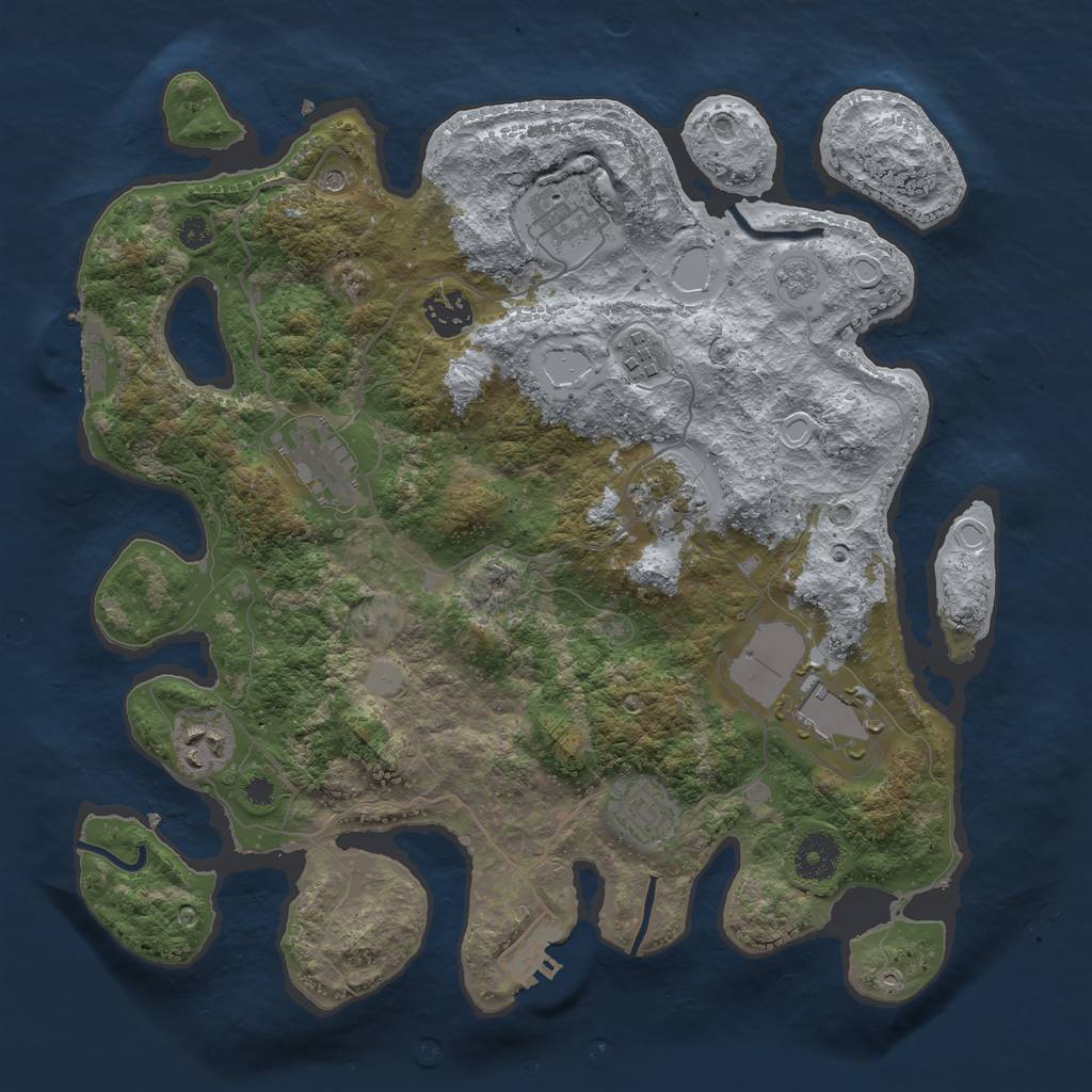 Rust Map: Procedural Map, Size: 3500, Seed: 598219367, 15 Monuments