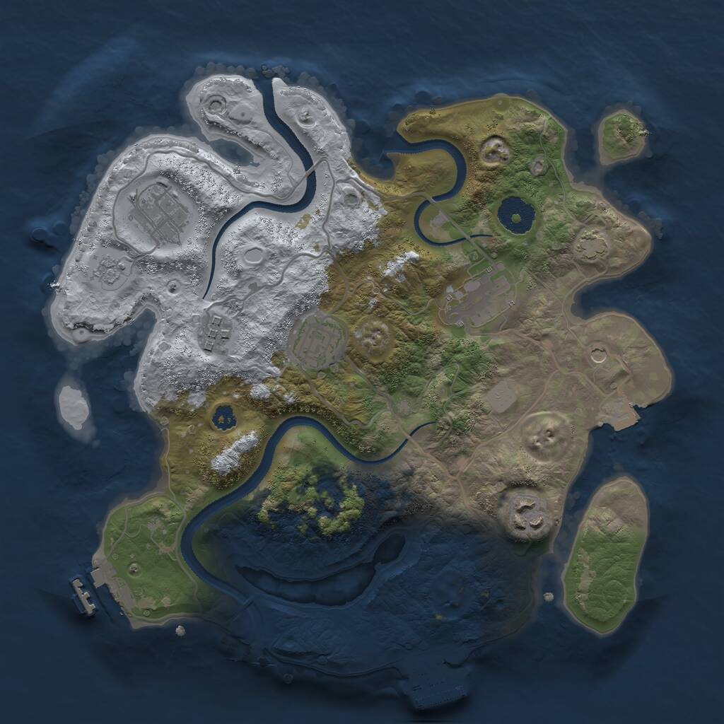 Rust Map: Procedural Map, Size: 3000, Seed: 792674785, 11 Monuments
