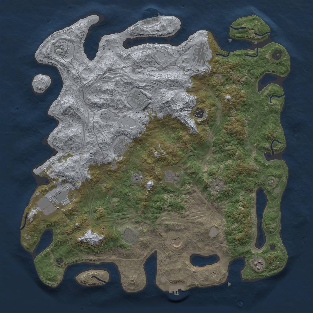 Rust Map: Procedural Map, Size: 4500, Seed: 1763379953, 18 Monuments