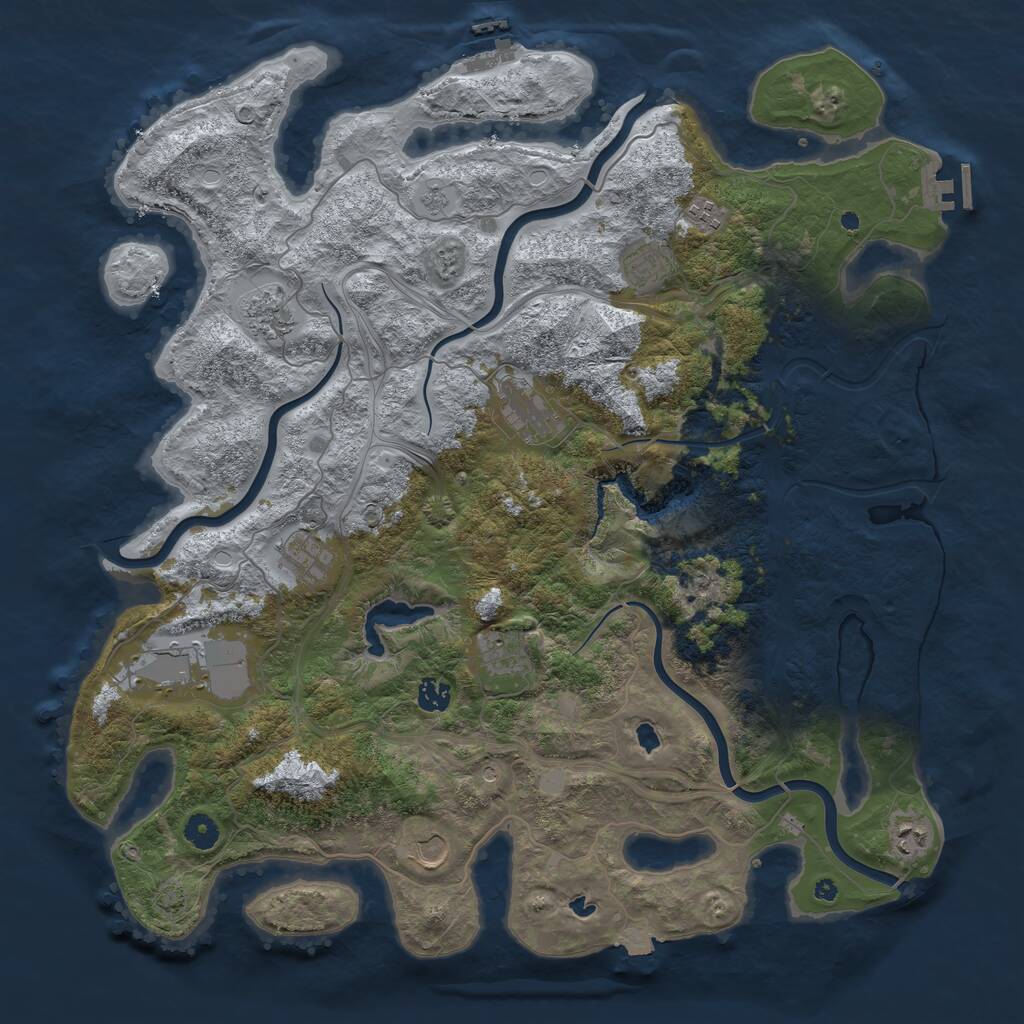 Rust Map: Procedural Map, Size: 4500, Seed: 1763379953, 16 Monuments