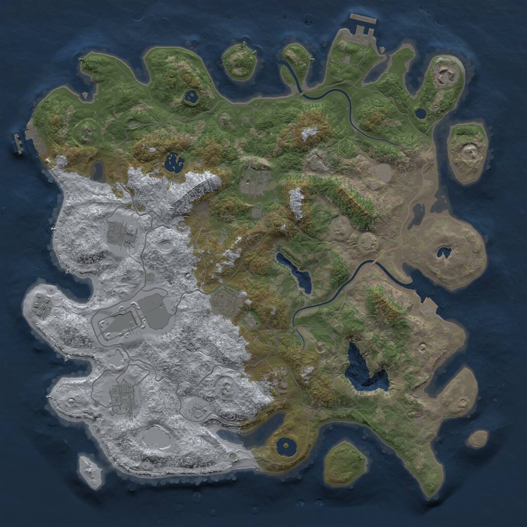 Rust Map: Procedural Map, Size: 4000, Seed: 1442285532, 15 Monuments