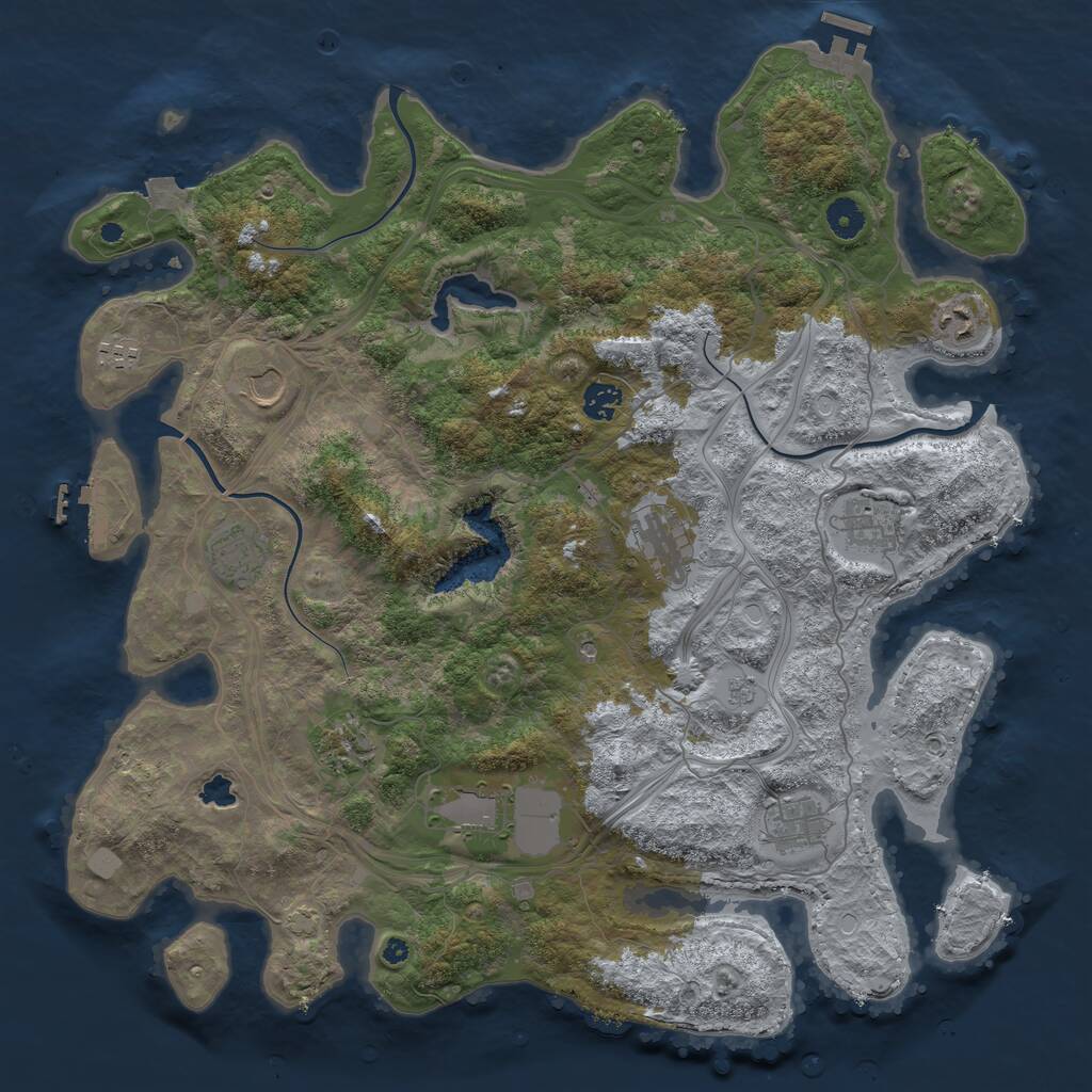 Rust Map: Procedural Map, Size: 4250, Seed: 417831282, 16 Monuments