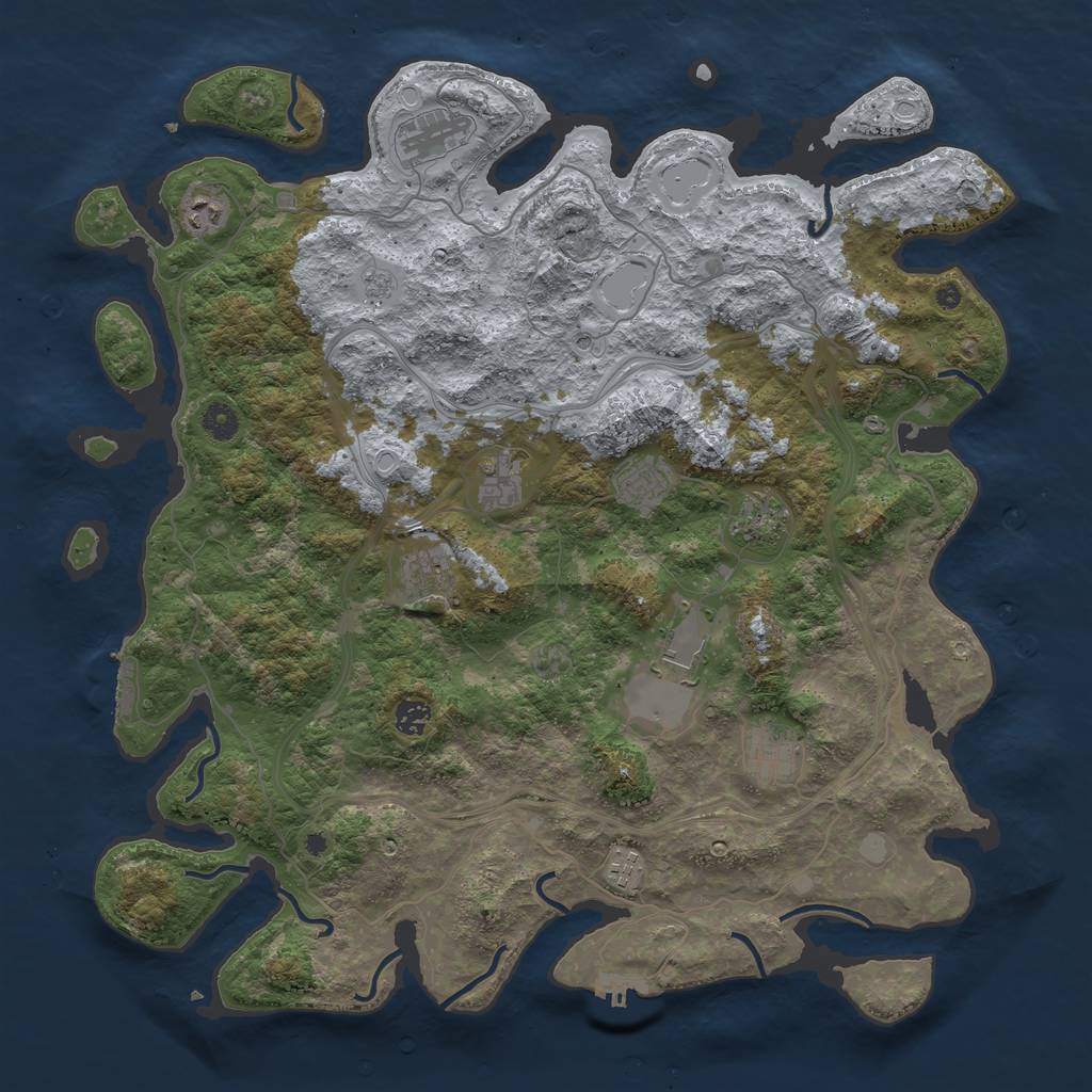 Rust Map: Procedural Map, Size: 4500, Seed: 145267, 17 Monuments