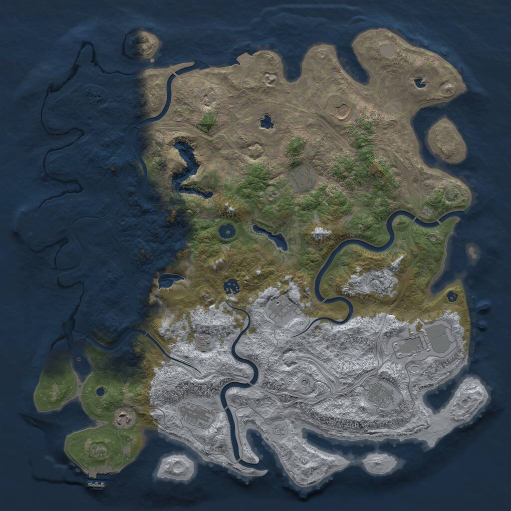 Rust Map: Procedural Map, Size: 4800, Seed: 1200141039, 16 Monuments