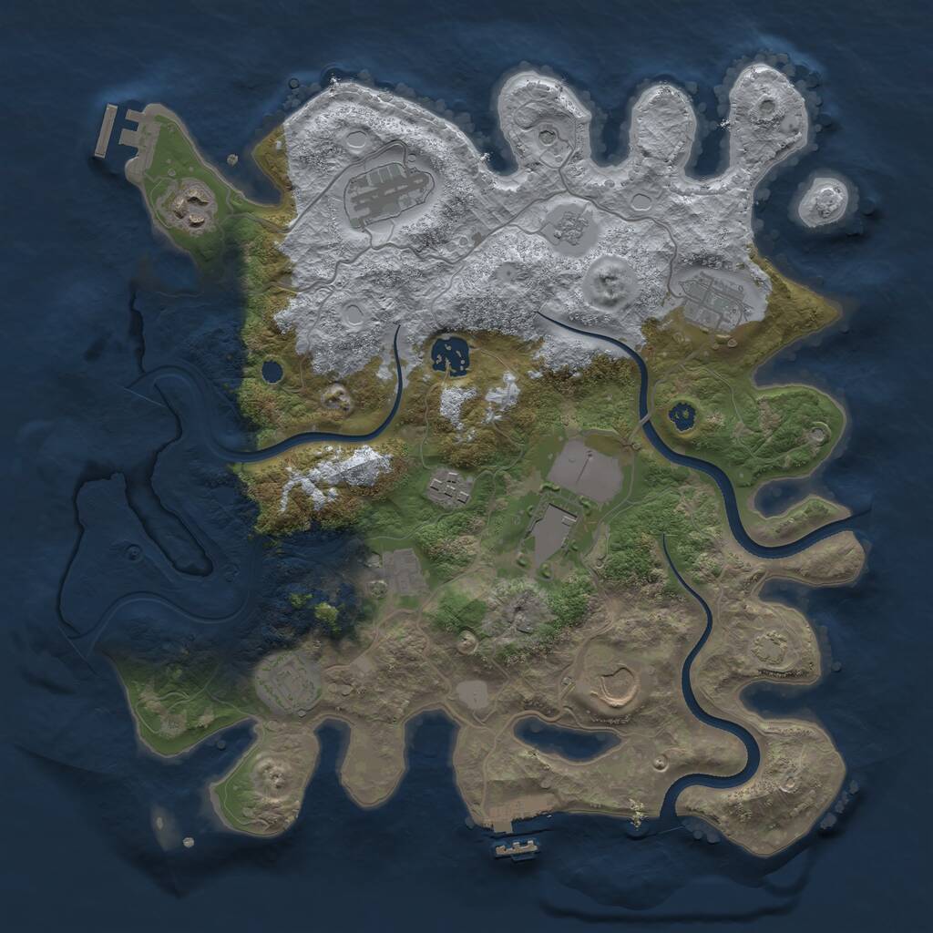 Rust Map: Procedural Map, Size: 3500, Seed: 84347295, 15 Monuments