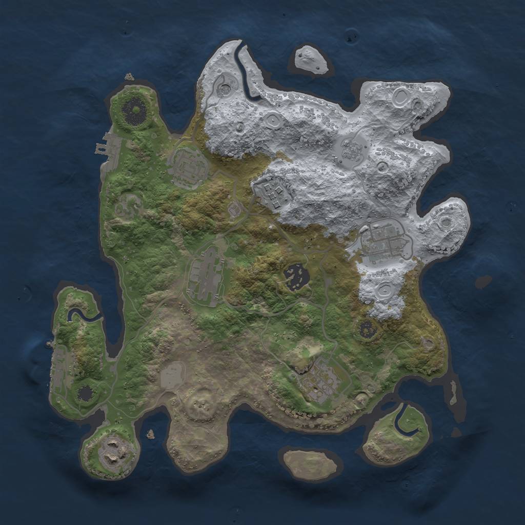 Rust Map: Procedural Map, Size: 3000, Seed: 42868686, 14 Monuments