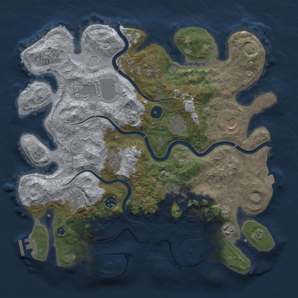 Rust Map: Procedural Map, Size: 3800, Seed: 5568, 15 Monuments