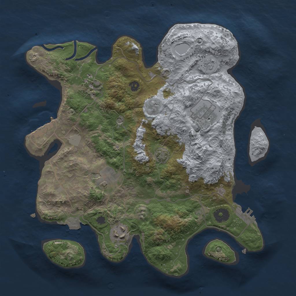 Rust Map: Procedural Map, Size: 3000, Seed: 88247, 12 Monuments