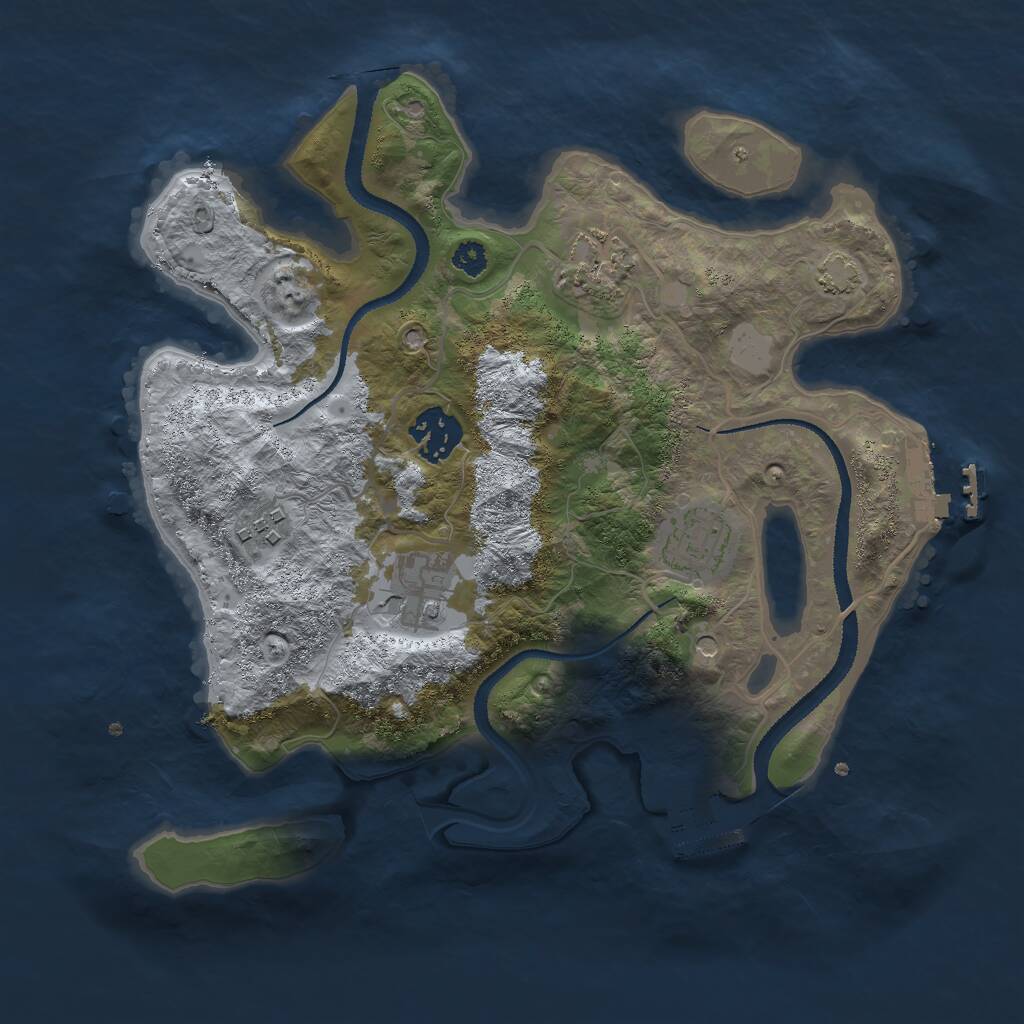 Rust Map: Procedural Map, Size: 3000, Seed: 1011537281, 10 Monuments