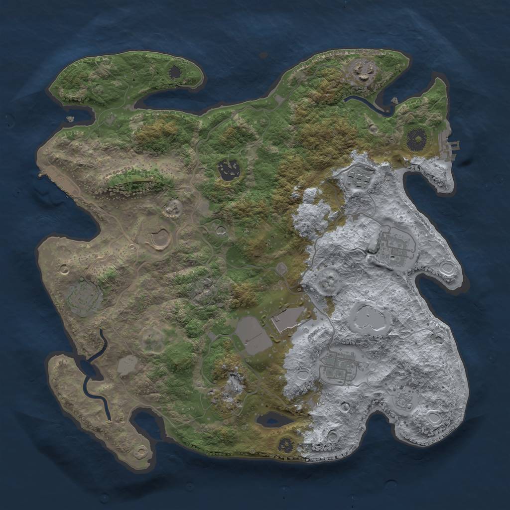 Rust Map: Procedural Map, Size: 3500, Seed: 82199087, 16 Monuments