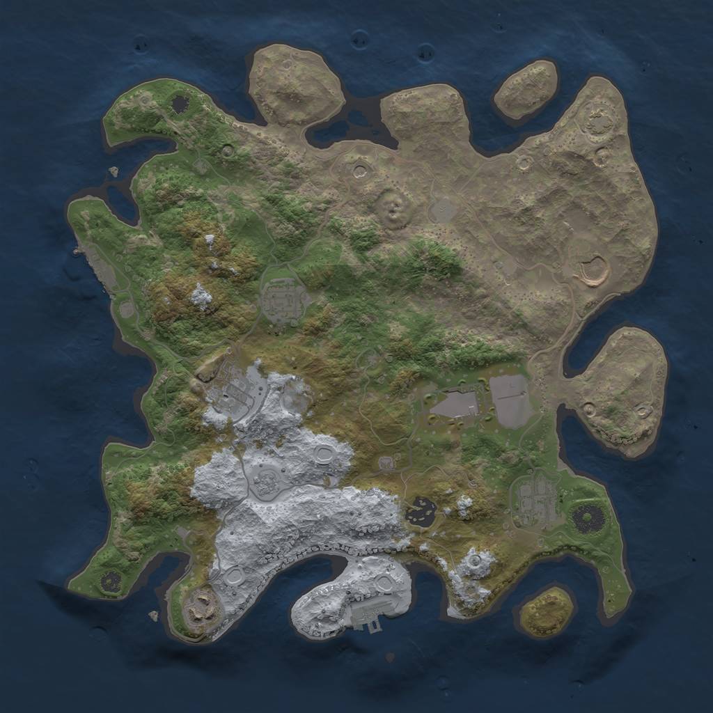 Rust Map: Procedural Map, Size: 3500, Seed: 56177059, 15 Monuments