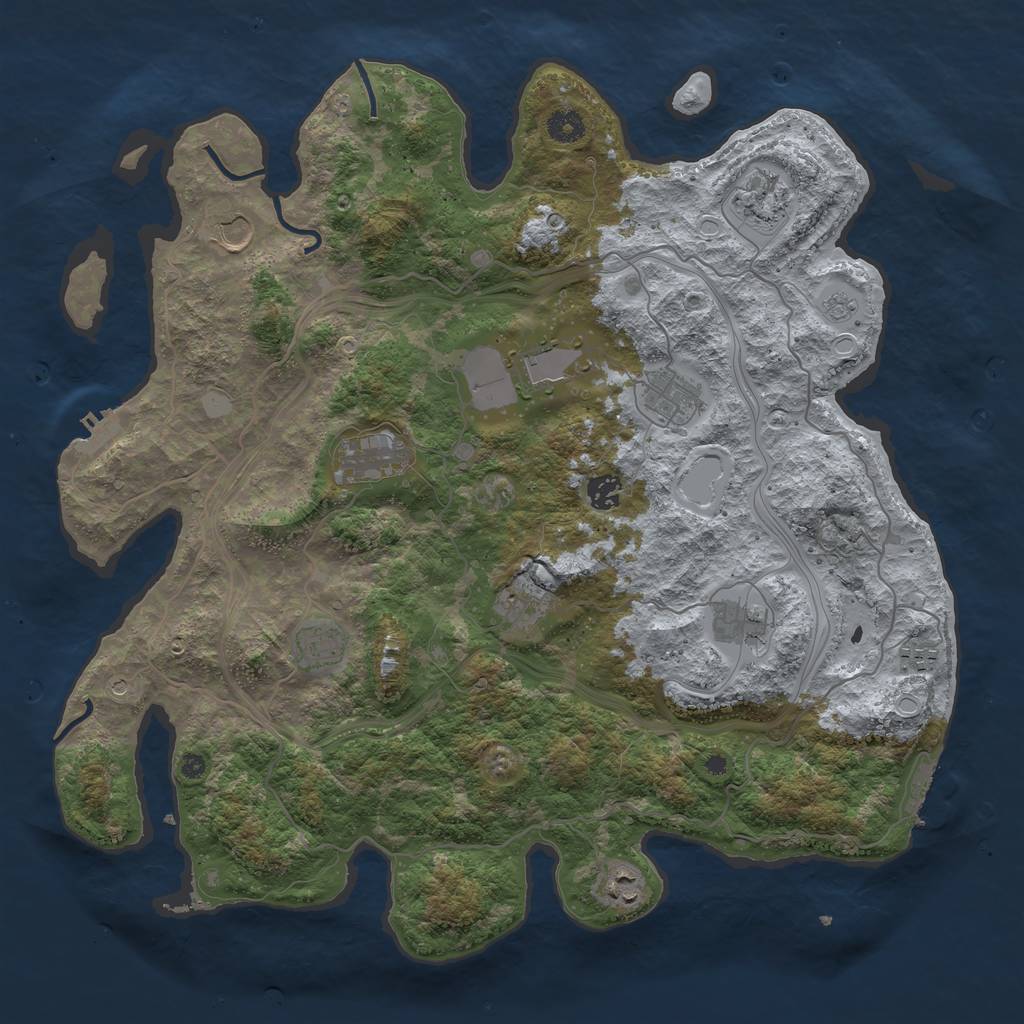 Rust Map: Procedural Map, Size: 4250, Seed: 712984184, 18 Monuments