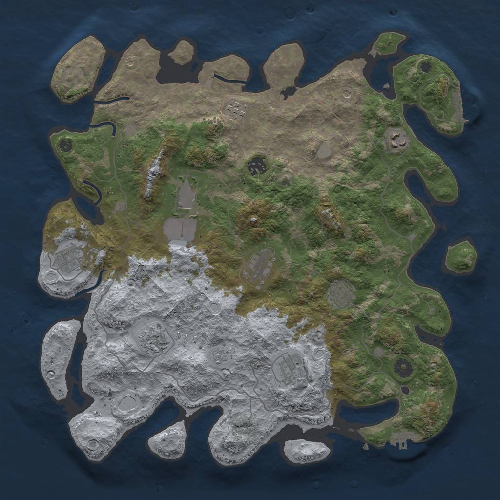 Rust Map: Procedural Map, Size: 4000, Seed: 1622023, 16 Monuments