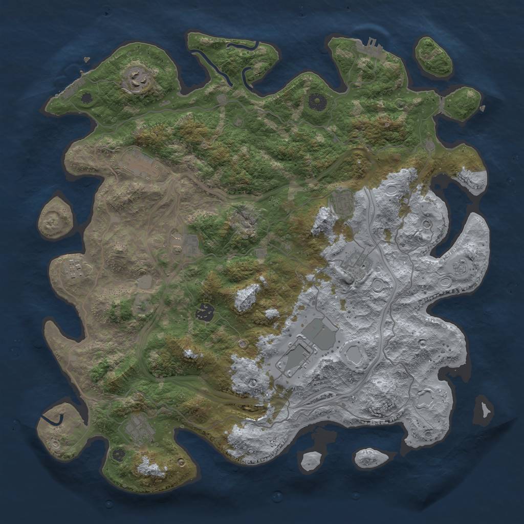 Rust Map: Procedural Map, Size: 4250, Seed: 1405040321, 16 Monuments
