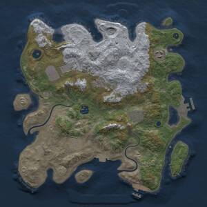 Thumbnail Rust Map: Procedural Map, Size: 3500, Seed: 40001602, 13 Monuments