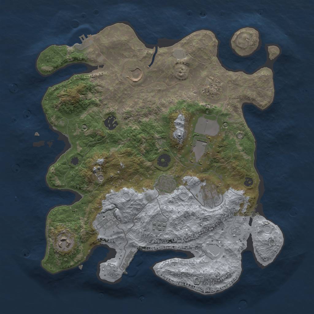 Rust Map: Procedural Map, Size: 3500, Seed: 16912, 16 Monuments
