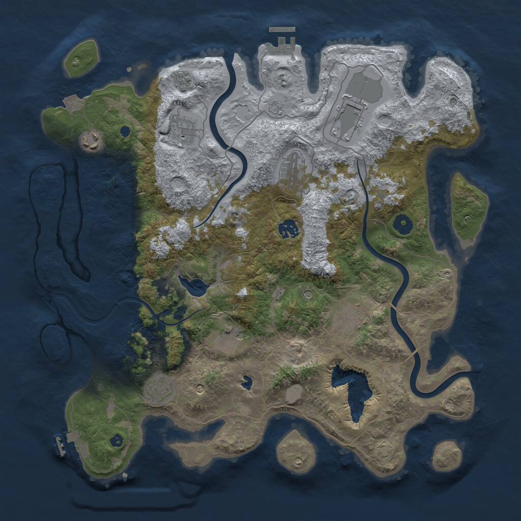 Rust Map: Procedural Map, Size: 4000, Seed: 997968524, 15 Monuments