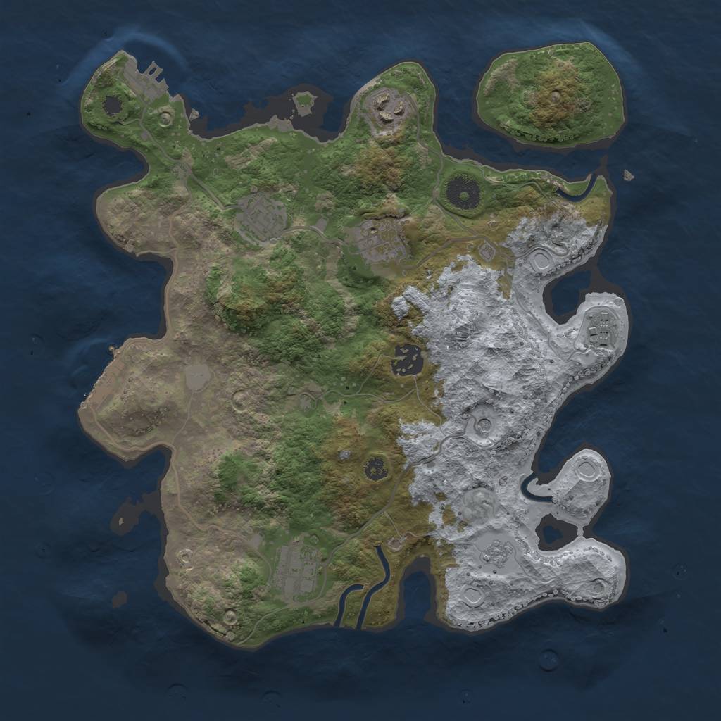 Rust Map: Procedural Map, Size: 3250, Seed: 1628173680, 13 Monuments