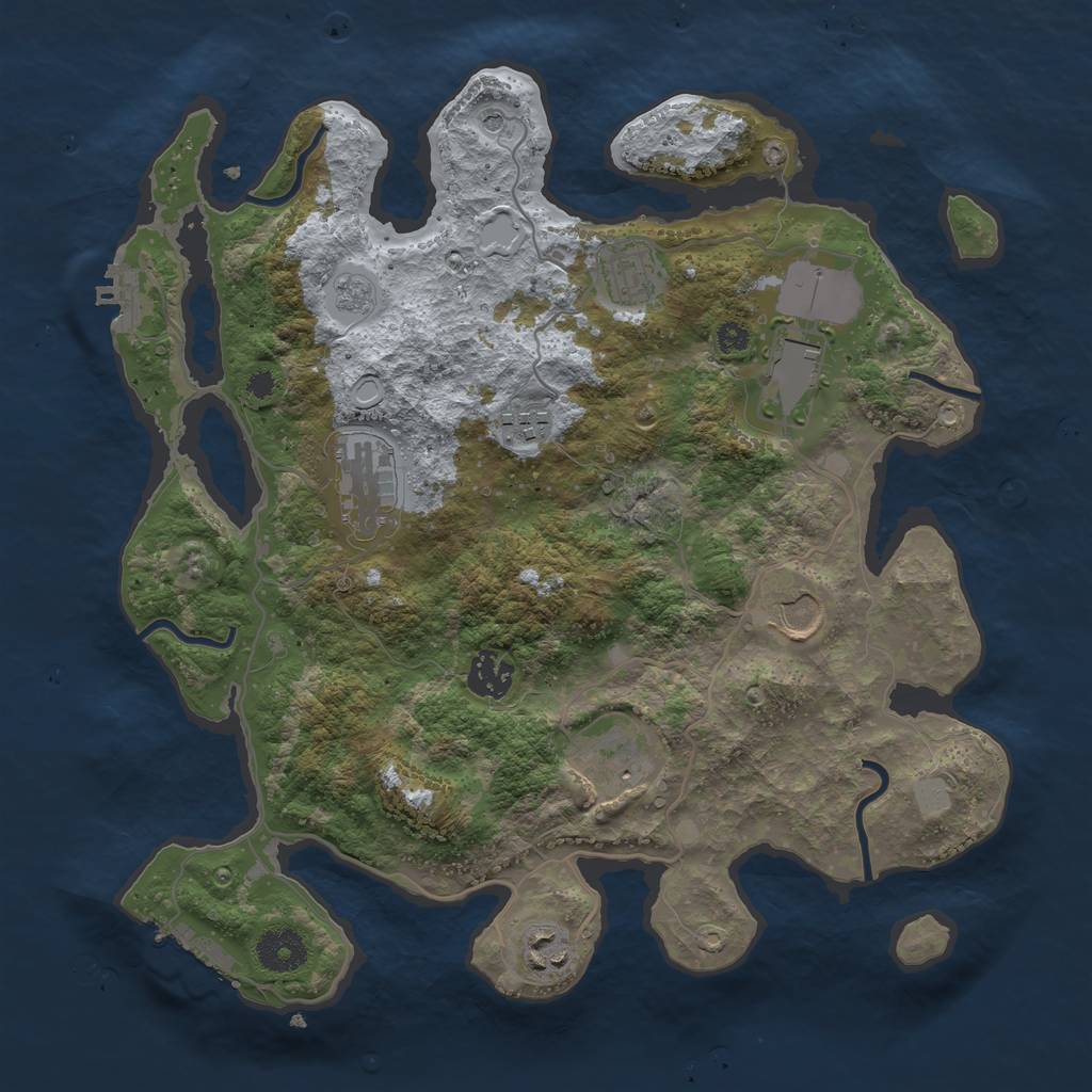Rust Map: Procedural Map, Size: 3500, Seed: 17851747, 15 Monuments