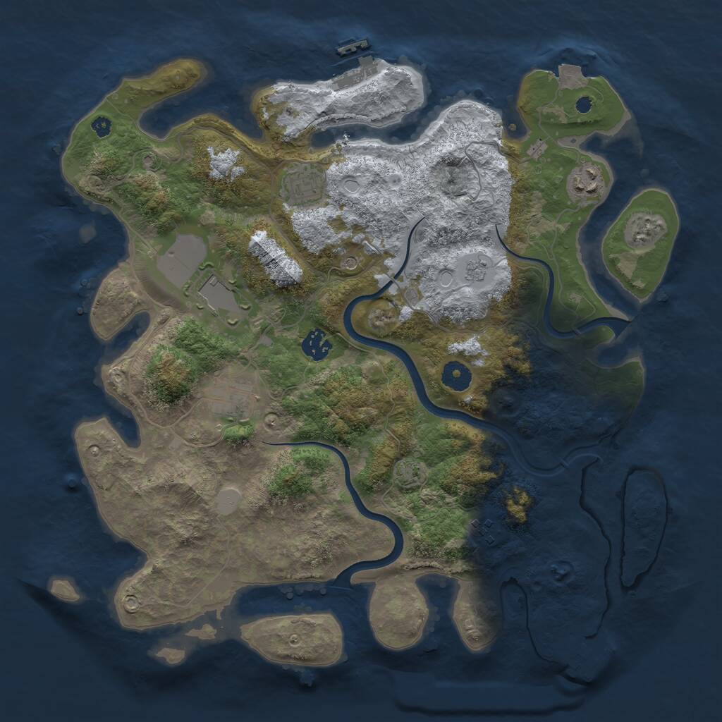 Rust Map: Procedural Map, Size: 3700, Seed: 1694154340, 12 Monuments