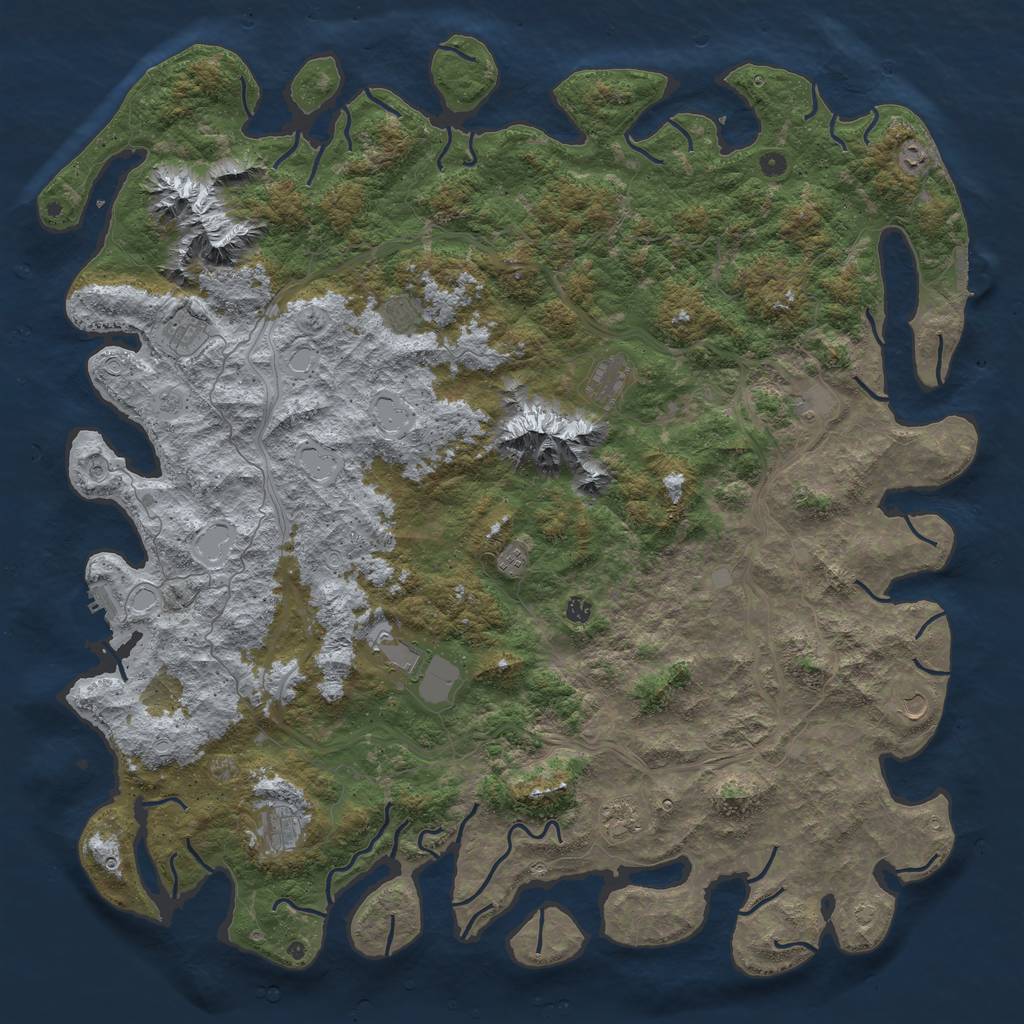 Rust Map: Procedural Map, Size: 6000, Seed: 1926058888, 19 Monuments