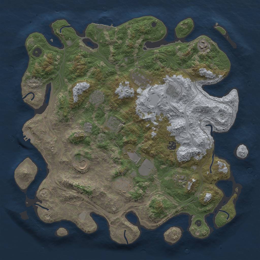 Rust Map: Procedural Map, Size: 4250, Seed: 1033576267, 17 Monuments