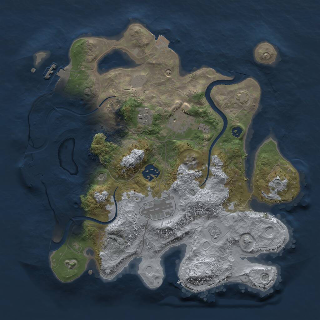 Rust Map: Procedural Map, Size: 3000, Seed: 1790338306, 10 Monuments