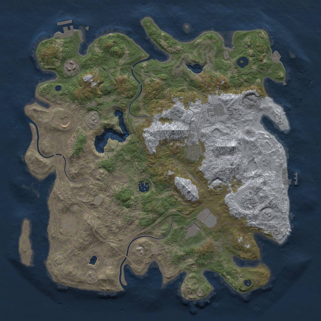 Rust Map: Procedural Map, Size: 4300, Seed: 285734849, 15 Monuments