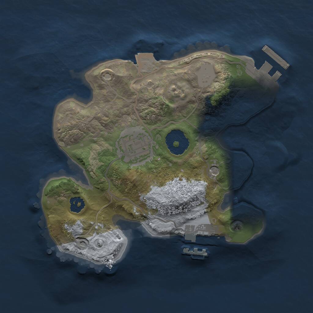 Rust Map: Procedural Map, Size: 2000, Seed: 13566523, 5 Monuments