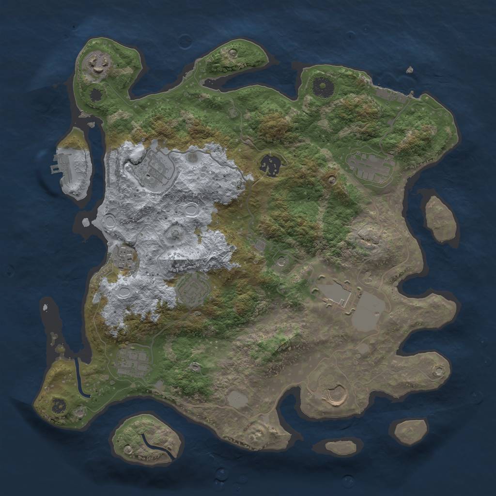 Rust Map: Procedural Map, Size: 3500, Seed: 177920335, 15 Monuments