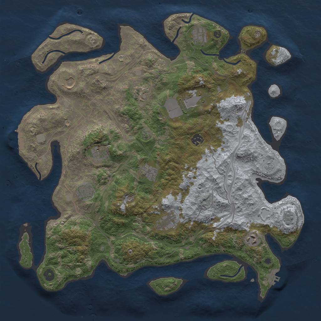 Rust Map: Procedural Map, Size: 4250, Seed: 974771353, 18 Monuments
