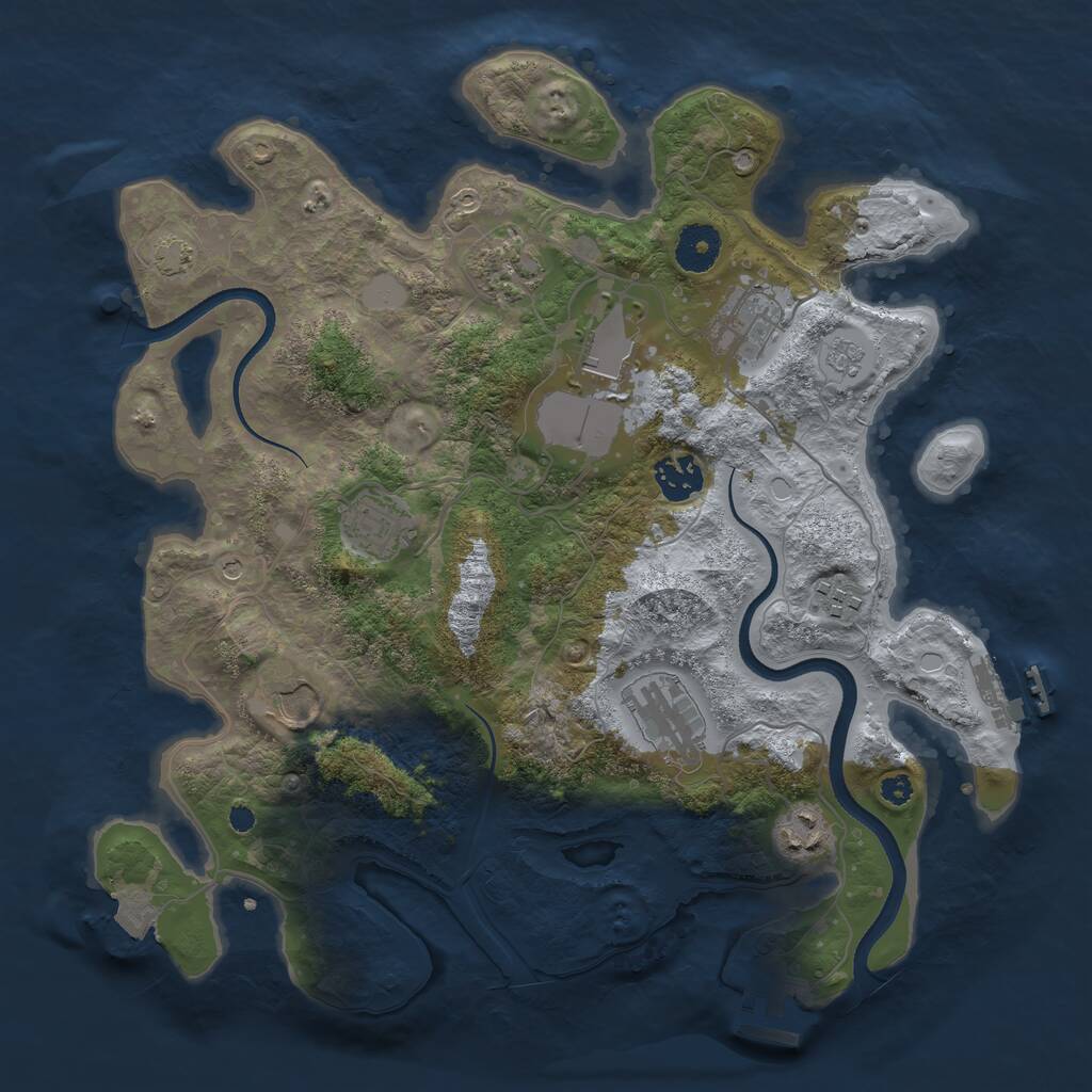 Rust Map: Procedural Map, Size: 3500, Seed: 86073275, 15 Monuments