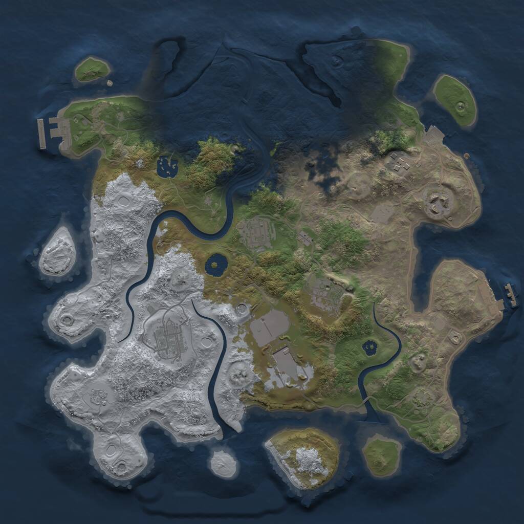 Rust Map: Procedural Map, Size: 3500, Seed: 508984653, 14 Monuments