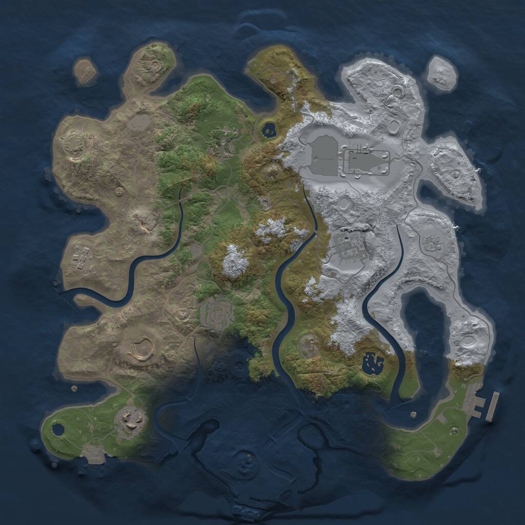 Rust Map: Procedural Map, Size: 3500, Seed: 1902378264, 14 Monuments