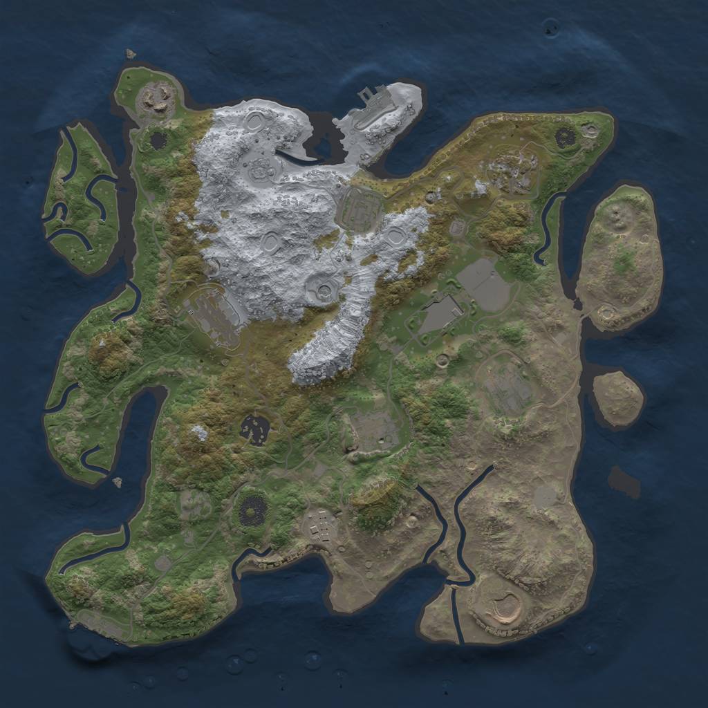 Rust Map: Procedural Map, Size: 3500, Seed: 178110994, 17 Monuments