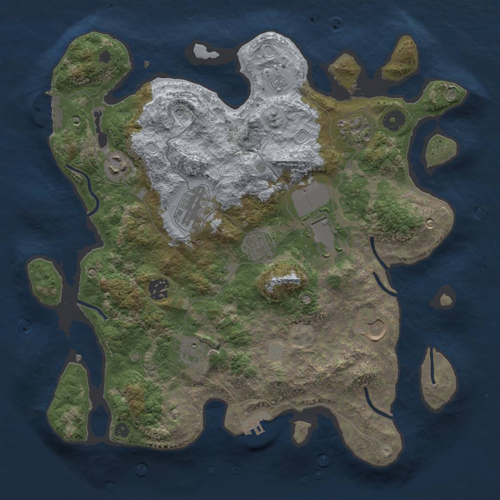 Rust Map: Procedural Map, Size: 3500, Seed: 646593932, 15 Monuments