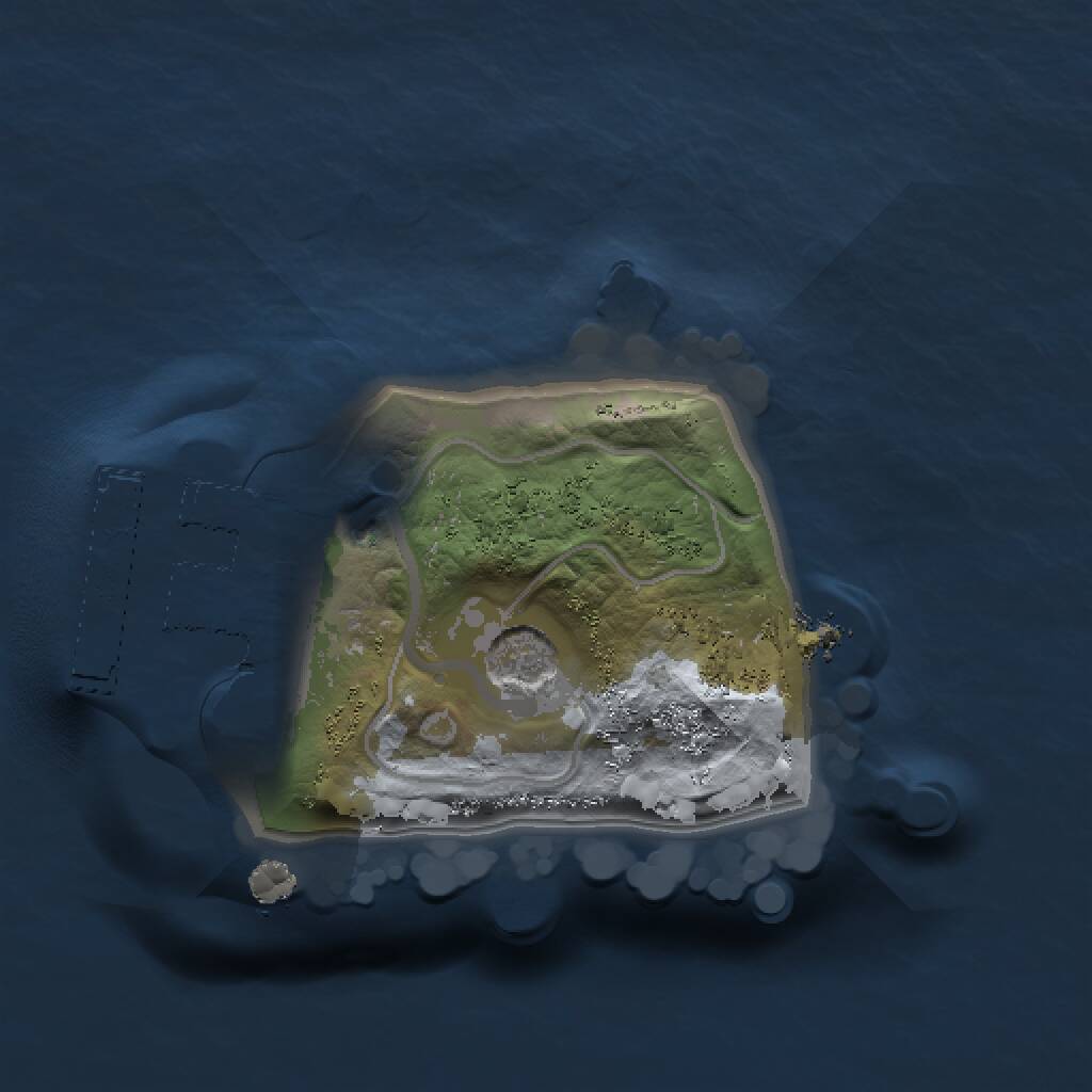 Rust Map: Procedural Map, Size: 1000, Seed: 21234, 3 Monuments