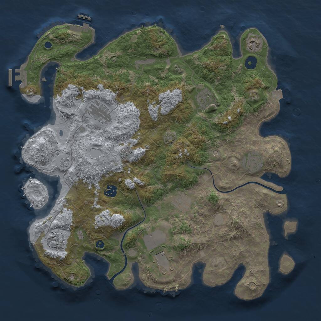 Rust Map: Procedural Map, Size: 3800, Seed: 92945106, 15 Monuments